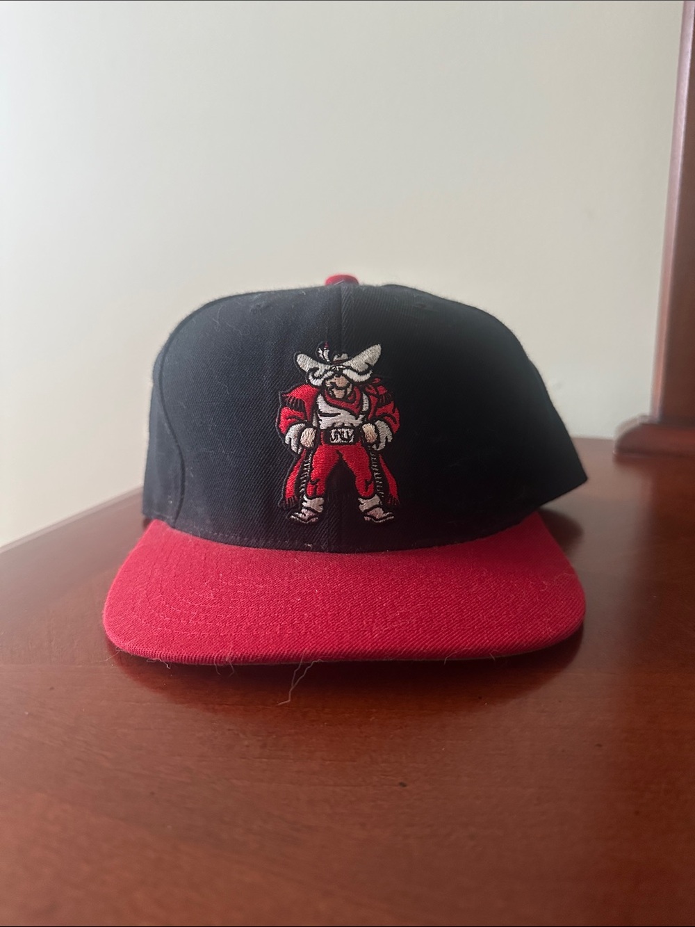 adidas Black and Red UNLV Snapback Hat with Embroidered Mascot
